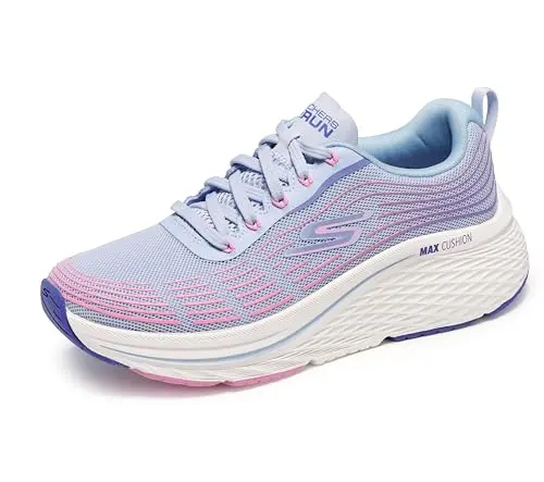 Skechers Women's Max Cushioning Elite 2.0 Sneaker in Light Blue and Pink