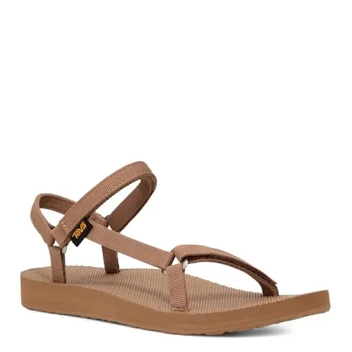 Teva Women's Original Universal Slim Sandal in Tigers Eye color, showing a sleeker profile and thinner straps.