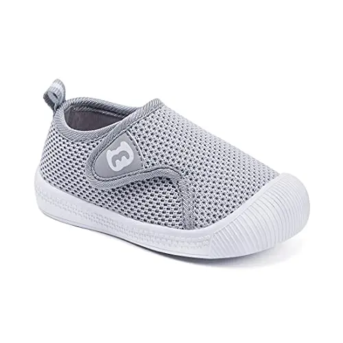 BMCiTYBM gray infant sneakers with full toe coverage