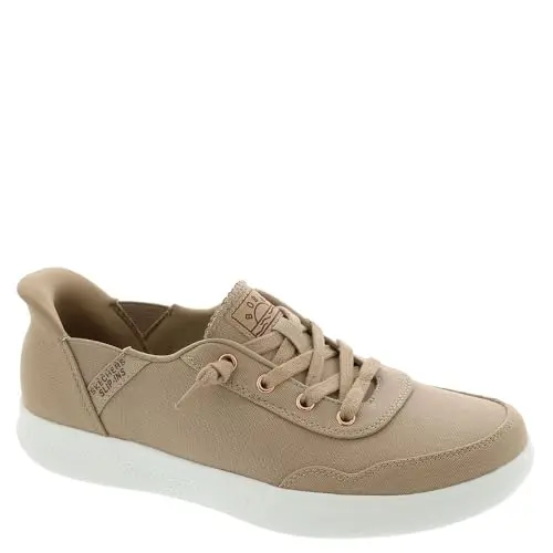 Skechers Women's Hands Free Slip-Ins B Cute Sweet Sneaker in tan canvas