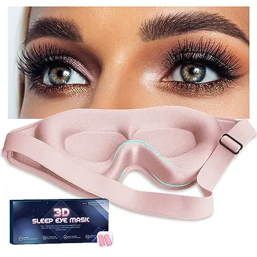 Gusonse pink 3D contoured sleep mask for eyelash extensions