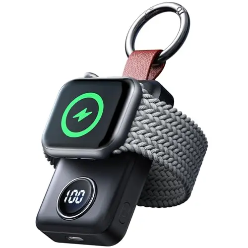 JOYROOM black portable wireless charger with LED percentage screen
