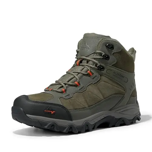 NORTIV 8 Men's Waterproof Hiking Boots in Army Green