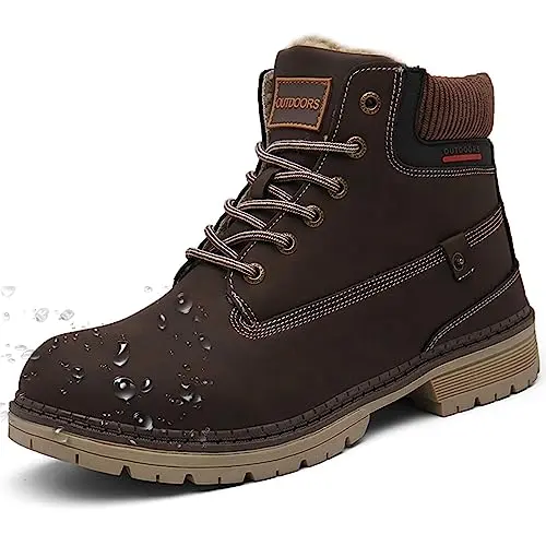 Eagsouni Men's Winter Fur Lined Ankle Boots