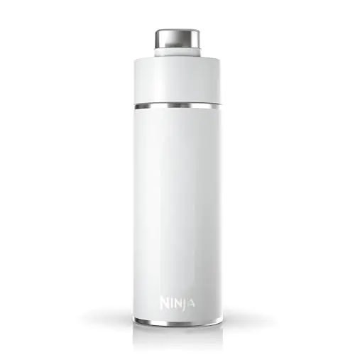 Ninja Thirsti white insulated water bottle with silicone handle