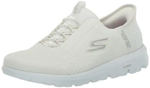 Skechers Women's Go Walk Travel Milan Hands Free Slip-Ins Sneaker in off-white