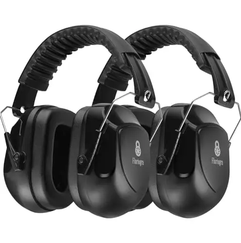 Floriogra two-pack of black noise canceling earmuffs for shooting