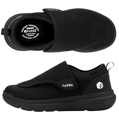 FitVille men's extra wide diabetic slip-on shoe with adjustable strap