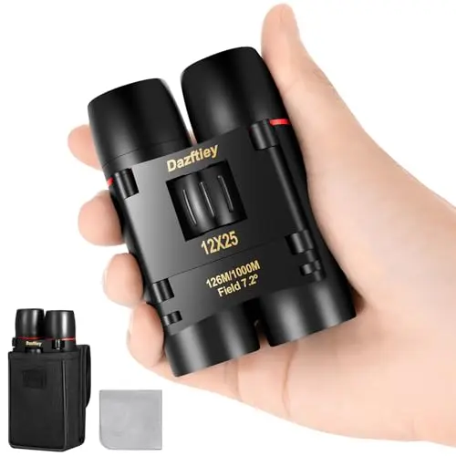 Dazftiey 12x25 mini binoculars in a shirt pocket