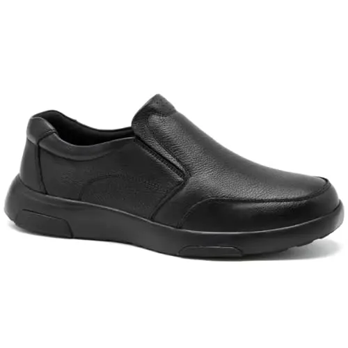 Men's Orthopedic Leather Dress Oxford Walking Shoes in Black