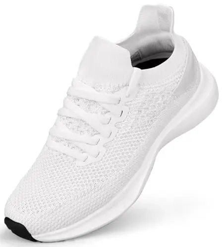 Abboos Women's White Slip-On Athletic Sneakers