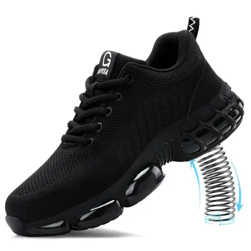 TANIELD men's work sneakers with air cushion and steel toe