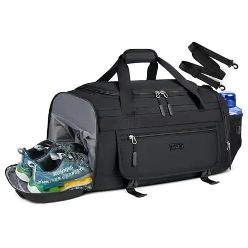 Black IGOLUMON gym bag with shoe compartment and wet pocket