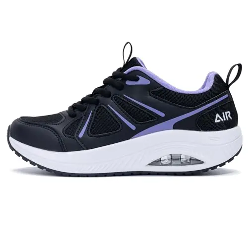 AOV women's black and purple arch support orthotic sneaker