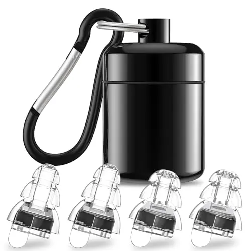YomauiYee high fidelity earplugs in black with an aluminum case