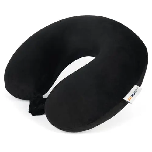SAIREIDER black universal memory foam travel neck pillow