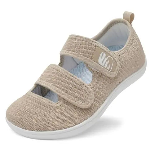 Besroad women's wide width adjustable walking sneakers in khaki