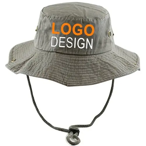 Grey wide brim waterproof boonie hat for hiking
