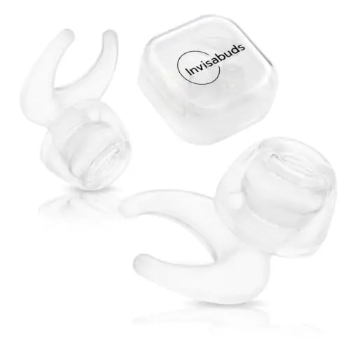 Invisabuds clear silicone earplugs with four size tips