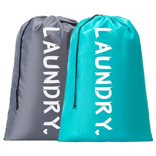 Aegero two-pack of blue and grey nylon laundry bags