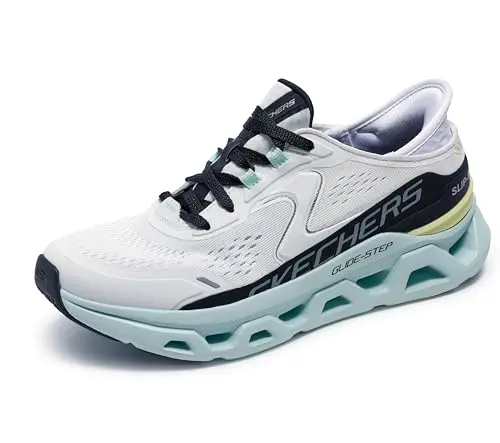 Glide-Step ATLUS hands-free slip-in sneaker for women in light color