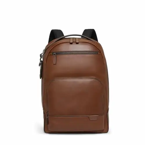 Tumi Harrison Warren Backpack in cognac leather accents