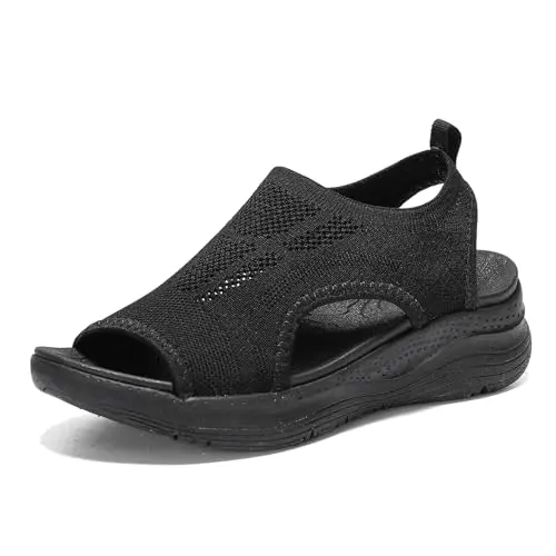 YESWIN Women's Orthopedic Walking Sandals with mesh upper and sporty design