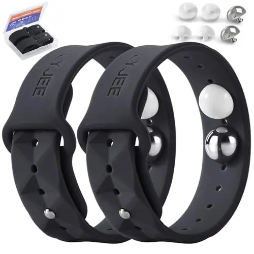 LYJEE black motion sickness acupressure wristbands in a storage case