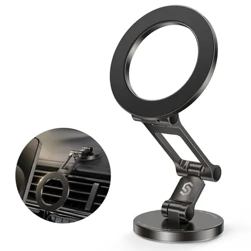 Syncwire all-metal magnetic car phone mount with 360 rotation.