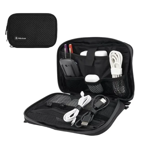 Pelican Traveler Series Electronic Tech Organizer showing multiple mesh pockets and organization compartments
