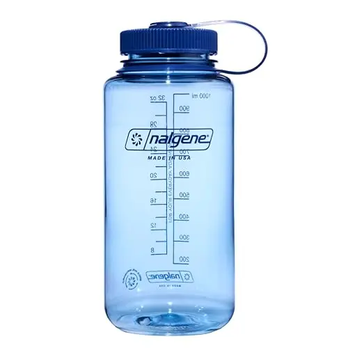 Nalgene 32oz wide mouth water bottle in baby blue color