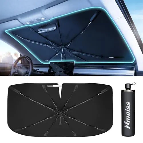 Nmoiss umbrella-style spring structure windshield sun shade