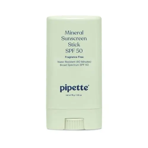 Pipette Baby Mineral Sunscreen Stick being applied to a child's cheek