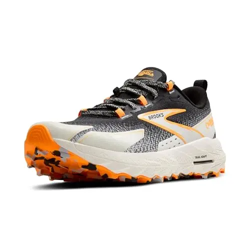 Brooks Cascadia 18 mountain trail running shoe for wide feet on a trail