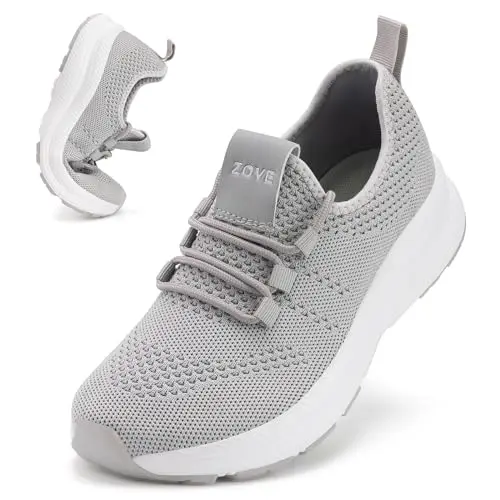 ZOVE Wide Toe Box Shoes for Women in Grey