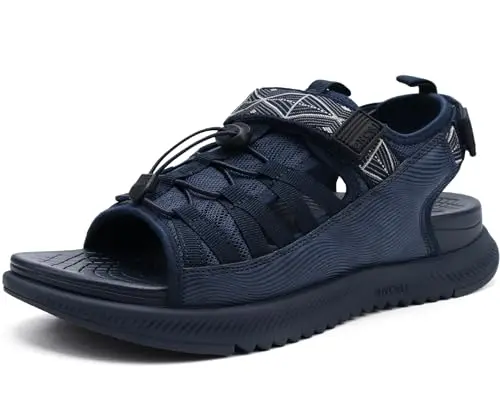 ONCAI men's sport sandals in dark blue with adjustable straps and a contoured footbed