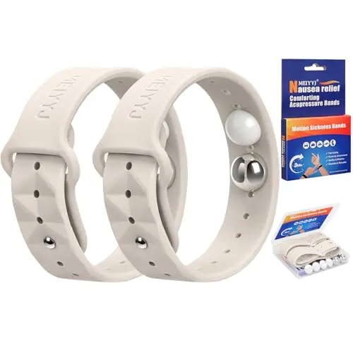 MEIYYJ adjustable motion sickness wristband with stainless steel beads, star light color