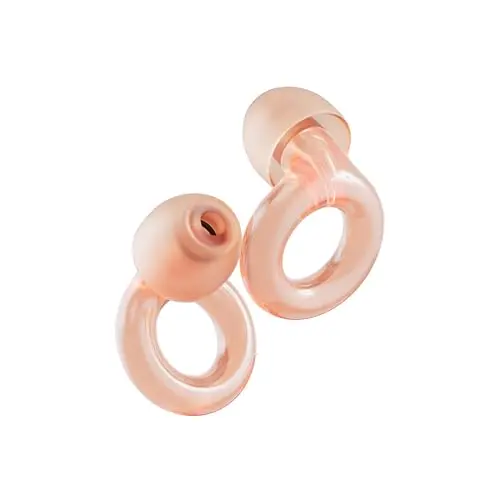 Loop Engage 2 Ear Plugs in rose color with four sets of ear tips.