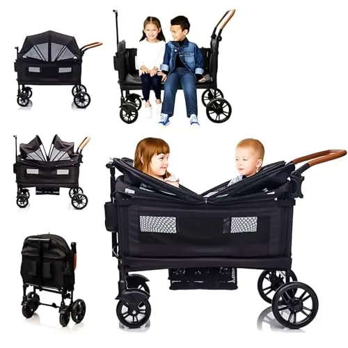MRZLB lightweight folding wagon stroller in black