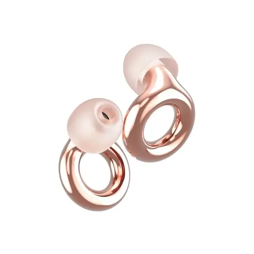 Loop Experience 2 high-fidelity earplugs in a stylish rose gold finish with multiple ear tips.