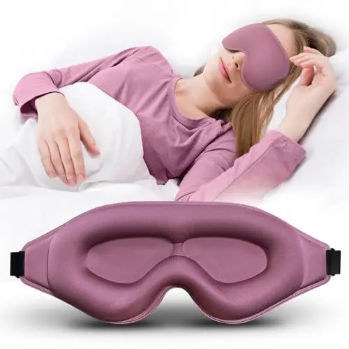 Clbxzwc purple-red sleep mask with double-layer memory foam