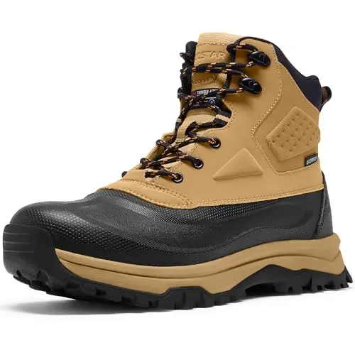 COOSTAR khaki insulated winter hiking boots for men