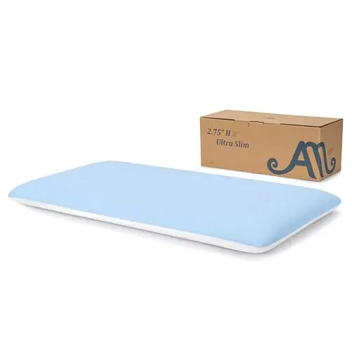 AM AEROMAX ultra slim blue and white king size memory foam pillow