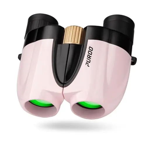 PUROO pink 10x25 compact binoculars for women and teens