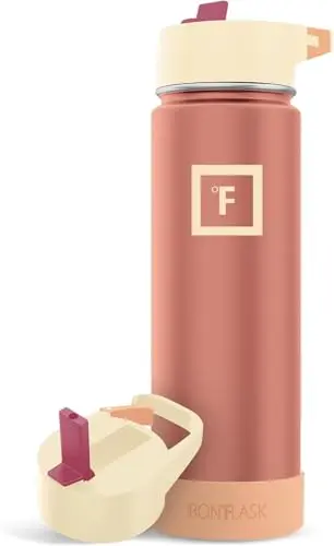 IRON FLASK insulated water bottle with a straw lid in Dream Sunset color.