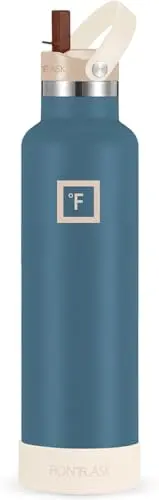 Iron Flask 24oz Insulated Water Bottle in Desert Oasis color with straw lid