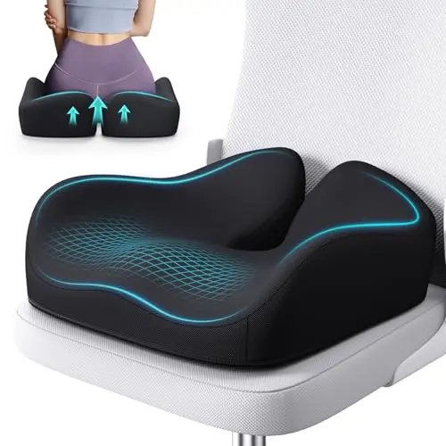 Benazcap black ergonomic memory foam seat cushion