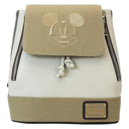 Loungefly Disney Mickey and Friends canvas and leather mini backpack