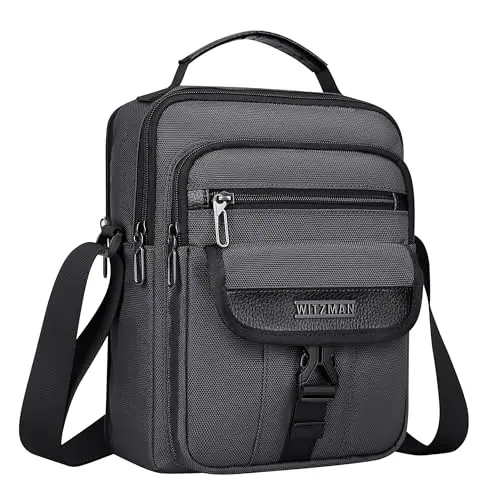WITZMAN Crossbody Bag for Men in Silvery Grey