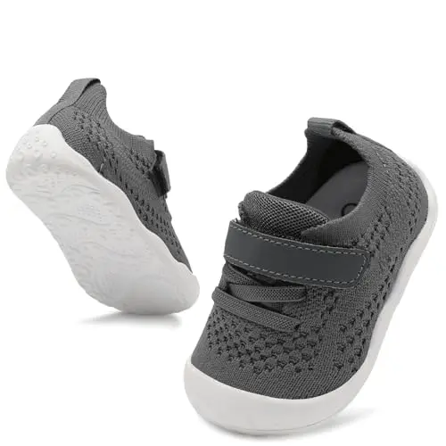 LeIsfIt Baby First Walking Shoes in dark grey